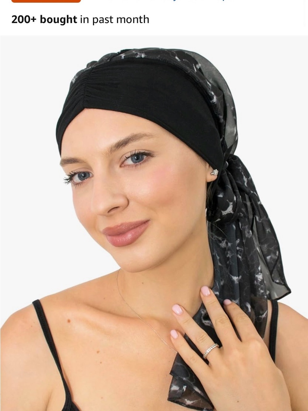 Headwrap with Sheer Patterned Tie, never used